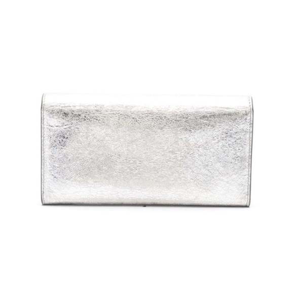 Balenciaga Papier Metallic Silver Arena Leather Envelope - Picture 3 of 6